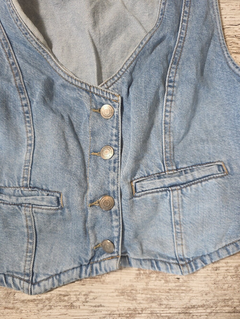 Aeropostale Denim Vest Size Large Blue Jean - Picture 3 of 8